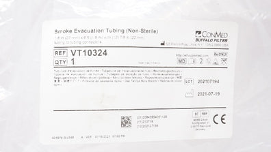 ConMed VT10324 Smoke Evacuation Tubing 7/8inch x 6ft. with 7/8inch Connectors